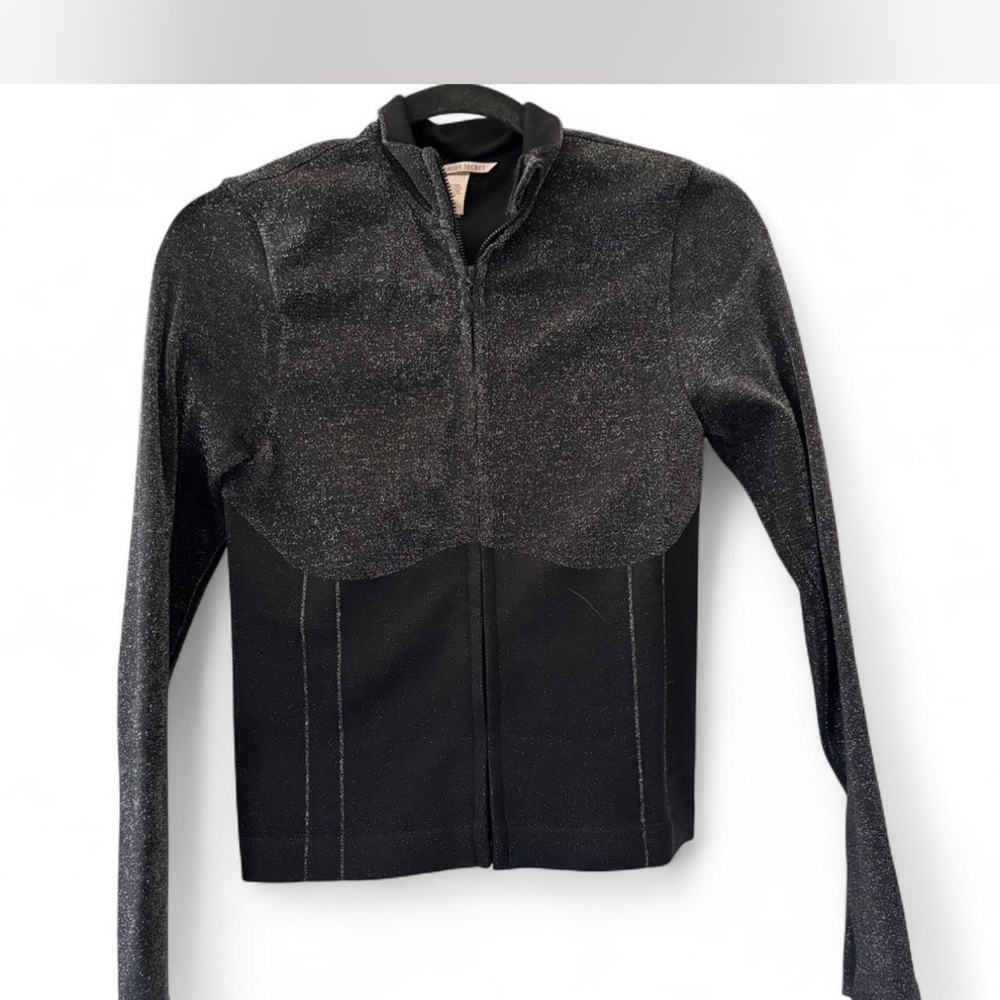 Victoria's Secret Glittery Black Active Jacket and leggings